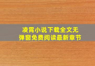 凌霄小说下载全文无弹窗免费阅读最新章节