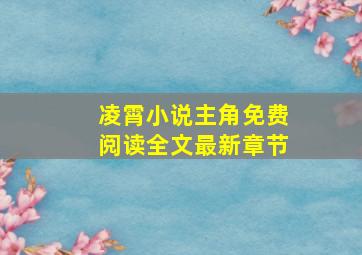 凌霄小说主角免费阅读全文最新章节