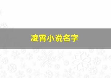 凌霄小说名字