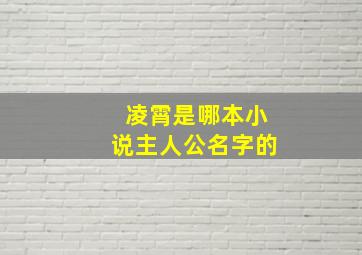 凌霄是哪本小说主人公名字的