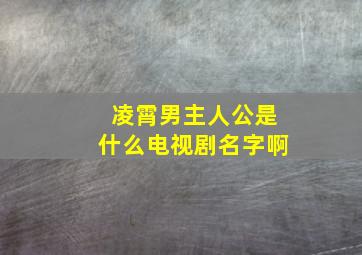 凌霄男主人公是什么电视剧名字啊