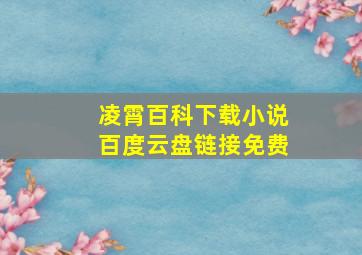 凌霄百科下载小说百度云盘链接免费