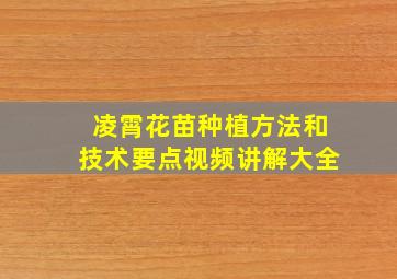 凌霄花苗种植方法和技术要点视频讲解大全