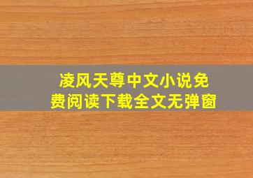 凌风天尊中文小说免费阅读下载全文无弹窗