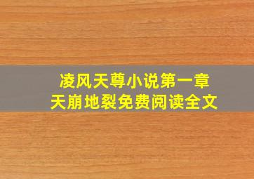 凌风天尊小说第一章天崩地裂免费阅读全文