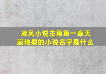 凌风小说主角第一章天崩地裂的小说名字是什么