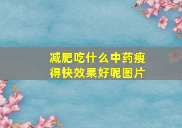 减肥吃什么中药瘦得快效果好呢图片