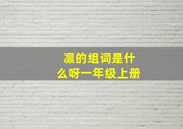 凛的组词是什么呀一年级上册