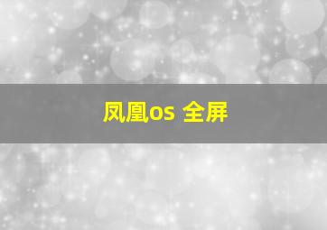 凤凰os 全屏