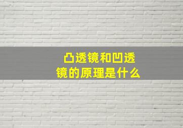 凸透镜和凹透镜的原理是什么