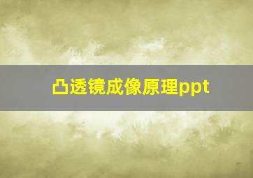 凸透镜成像原理ppt