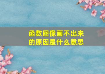 函数图像画不出来的原因是什么意思