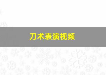 刀术表演视频