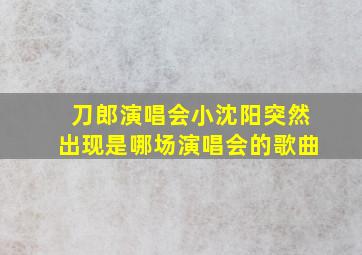 刀郎演唱会小沈阳突然出现是哪场演唱会的歌曲