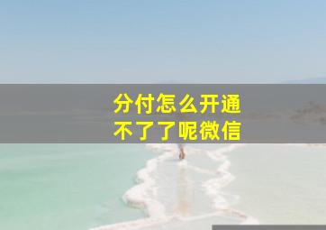 分付怎么开通不了了呢微信