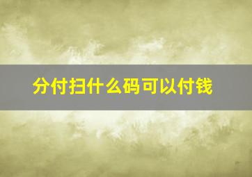 分付扫什么码可以付钱