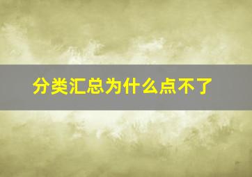 分类汇总为什么点不了