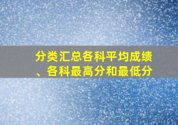 分类汇总各科平均成绩、各科最高分和最低分