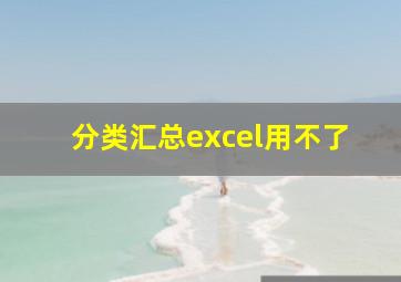 分类汇总excel用不了