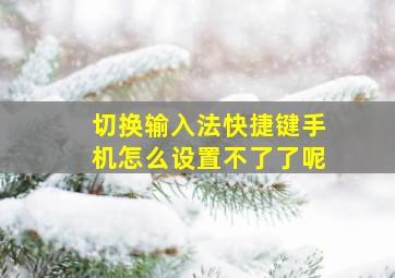 切换输入法快捷键手机怎么设置不了了呢