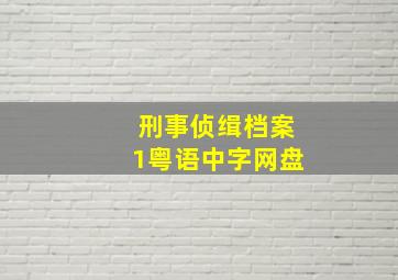 刑事侦缉档案1粤语中字网盘