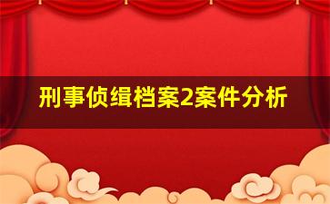 刑事侦缉档案2案件分析