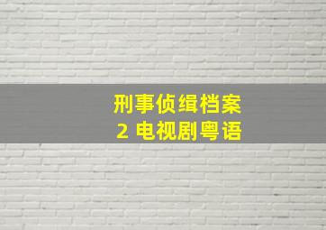 刑事侦缉档案2 电视剧粤语