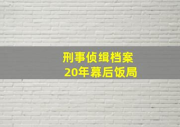 刑事侦缉档案20年幕后饭局