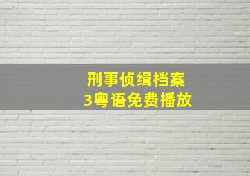 刑事侦缉档案3粤语免费播放