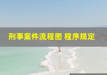 刑事案件流程图 程序规定