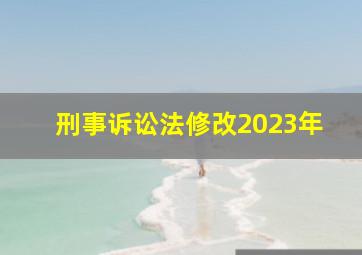 刑事诉讼法修改2023年