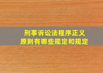 刑事诉讼法程序正义原则有哪些规定和规定