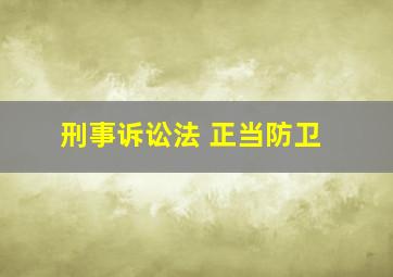 刑事诉讼法 正当防卫