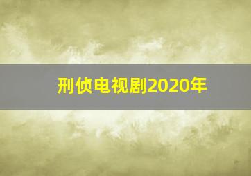 刑侦电视剧2020年