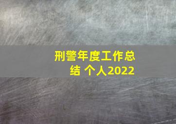 刑警年度工作总结 个人2022