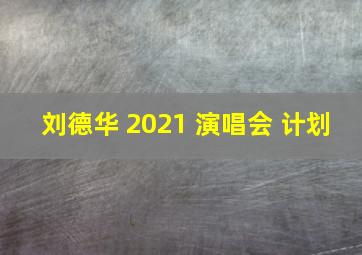 刘德华 2021 演唱会 计划