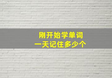 刚开始学单词一天记住多少个