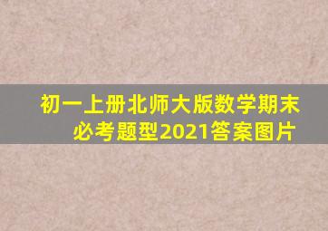 初一上册北师大版数学期末必考题型2021答案图片