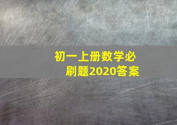 初一上册数学必刷题2020答案