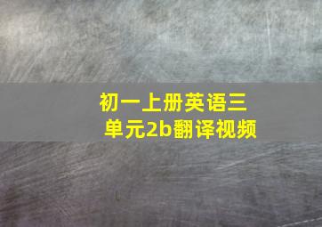 初一上册英语三单元2b翻译视频