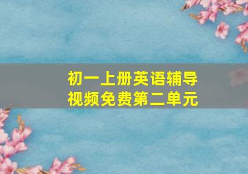 初一上册英语辅导视频免费第二单元