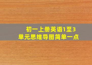 初一上册英语1至3单元思维导图简单一点