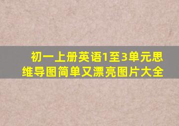 初一上册英语1至3单元思维导图简单又漂亮图片大全