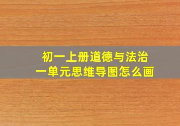 初一上册道德与法治一单元思维导图怎么画