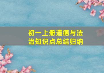 初一上册道德与法治知识点总结归纳