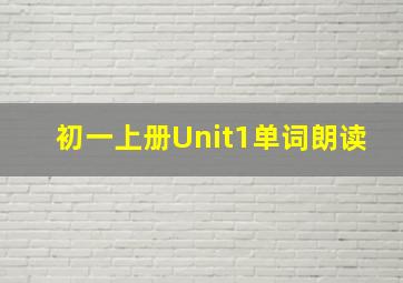 初一上册Unit1单词朗读