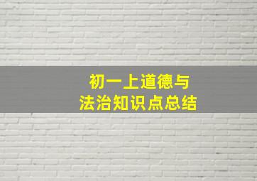 初一上道德与法治知识点总结