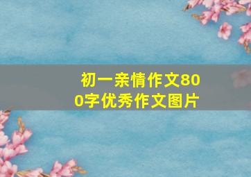 初一亲情作文800字优秀作文图片