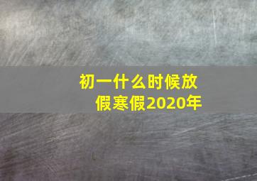 初一什么时候放假寒假2020年