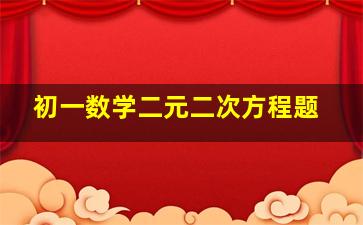 初一数学二元二次方程题